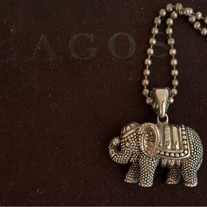 Lagos Silver Elephant Pendant Necklace